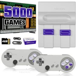 Retro Video Game Console 16Bit Super Game Machine Built in 5000 Classic Games Support HDMI Out 4K TV Gaming Console with 2.4G Wireless Controllers Gif