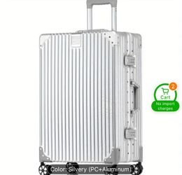 HotWay 20 Inch Lightweight Aluminum Frame Suitcase with Spinner Wheels & TSA Lock - Durable PC Hard Shell Luggage, 22x14x9, Airline Approved for Busin