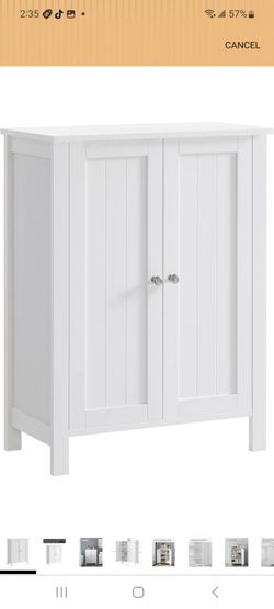 VASAGLE Bathroom Floor Storage Cabinet, Adjustable Shelves, Cloud White
Bathroom Storage Unit, 11.8"D x 23.6"W x 31.5"H, HELAN Collection UBCB60W