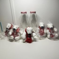 Coca Cola Glass  2 Milk Bottle 7 pieces