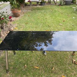 Black Glass Computer Table 