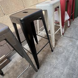 Metal Industrial Bar Stool Set Of 5  Used For $50 30" Tall 
