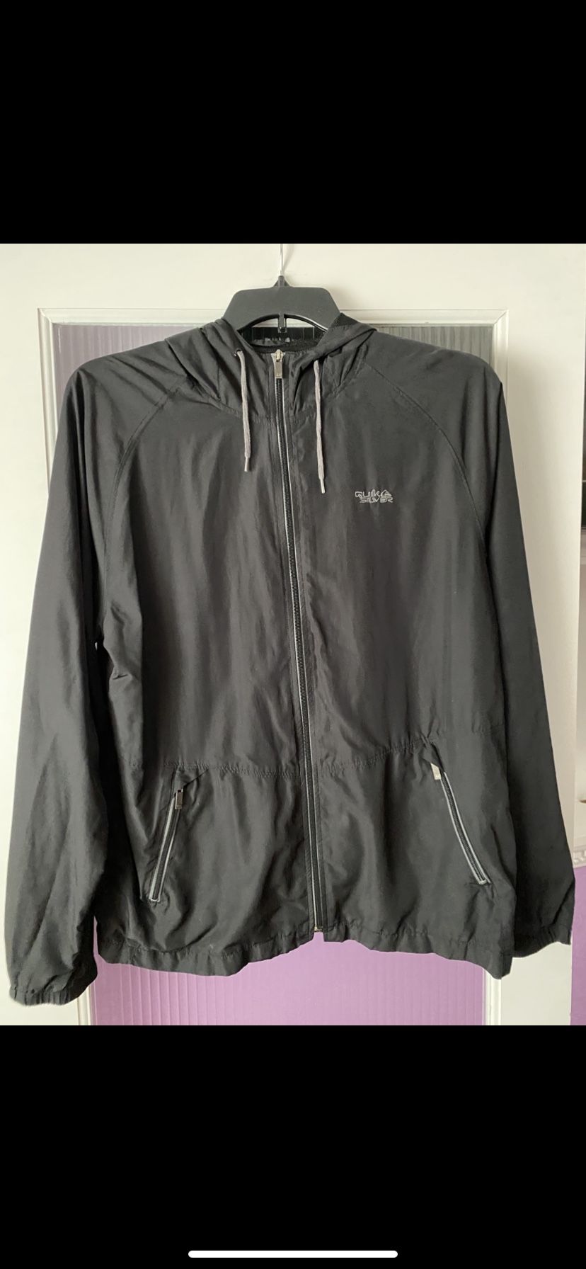 quik silver black raincoat