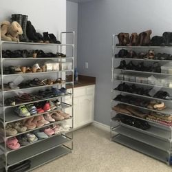 New 10 Tier Gray Shoe Rack Organizer (still in the box brand new)
Each shoe rack $40firm