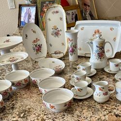 Vintage 30 piece never used, Porcelain Made in the German Democratic Republic (EastGermany) individually priced in description all$350