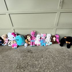 Stuffed Animal Lot Squishmallows, Fur Real Friends, Hello Kitty And More 