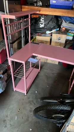 Pink Metal Desk Compact