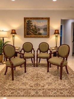 Elegant Set of 4 Louis XVI Style Oval Back Armchairs🌷