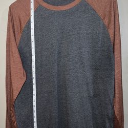 George Men’s Long Sleeve Medium (38-40) Gray & Brown Shirt
