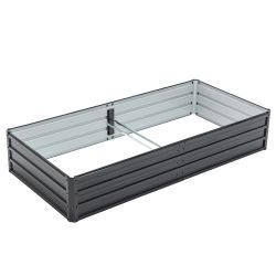 6x3x1 FT Metal Raised Garden Bed Outdoor Reinforced Galvanized Rustproof Colored Steel Planter Boxes for Vegetables, Raised Beds for Growing Flowers H