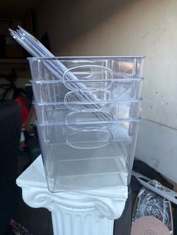 Small plastic storage boxes
