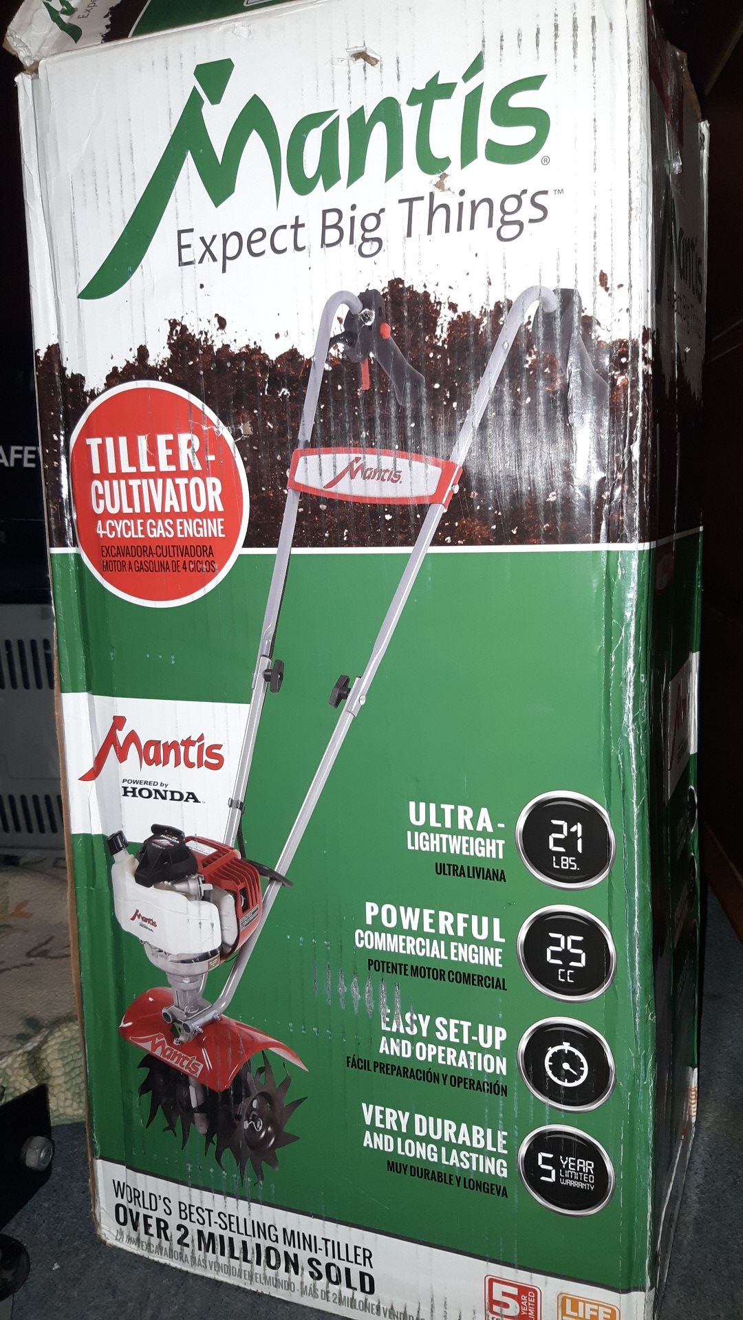 NEW MANTIS TILLER 4 CYCLE PLUS GAS ENGINE POWERED BY HONDA for Sale in
