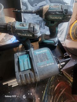 Makita 18V Lot: (2) Drills, Battery, and Charger