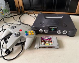 Nintendo 64 Console with Cables, Controller, and Game