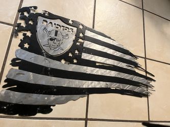 Raiders Steel Flag