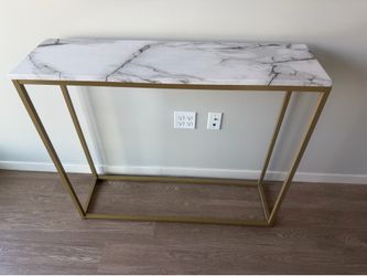 Marble-Print Console / Entryway Table