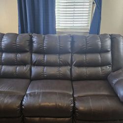 dark brown leather couch 