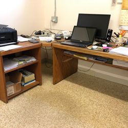 Solid Oak wood L shape desk