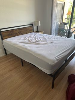 Queen frame with mattress