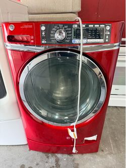 Ge washer xl capacity heavy duty front loader red