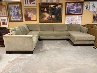 JONATHAN LUIS Warm Grey 6-Seat Corner Sofa Sectional w/ Lounger