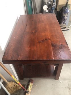 Wood kitchen island table