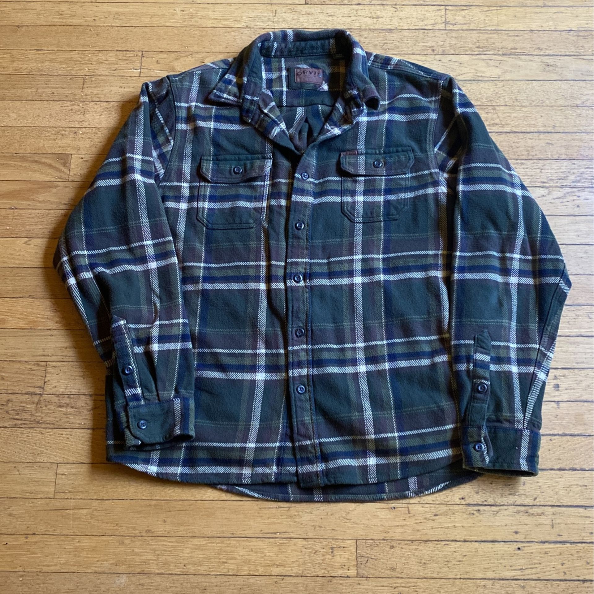 Mens Orvis Flannel Shirt Jacket Size XL