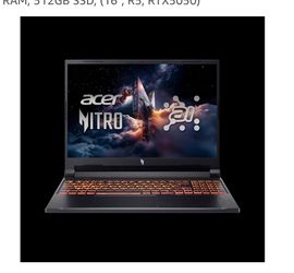 Like New Acer Nitro V16 AI Gaming Laptop | RTX 5050 | 32GB RAM | 2TB SSD | Receipt Included