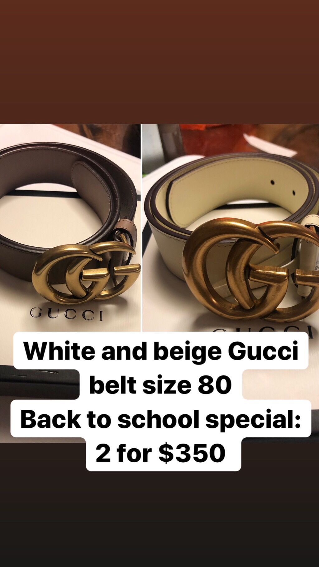 Double g gucci belt size 80