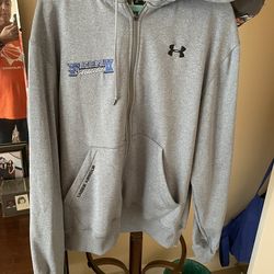Under Armor Grey Fleeced Jacket Small, Unisex, No Tears Or Stains
