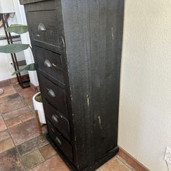 Black, Rustic Wooden Dresser