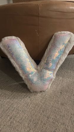 Letter v pillow