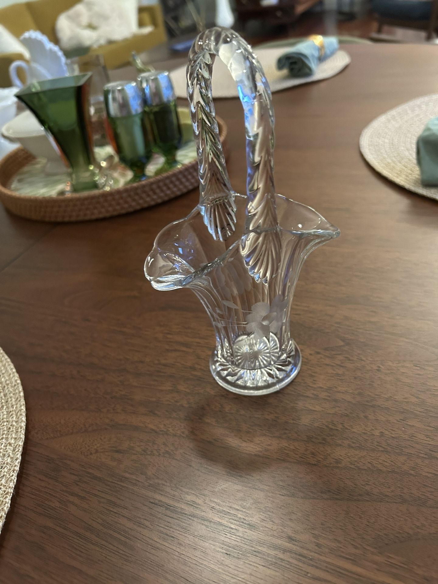 Crazy Cute Vintage Glass Basket