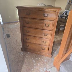 Tall Bedroom  Dresser Honey Oak Color