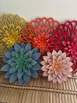 Colorful flower wall art