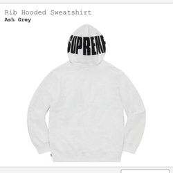 Supreme Rib Hooded Sweatshirt Size XLarge