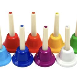 8 Note Hand bells, Colorful Handbells Musical Instrument for Kids | Adults 