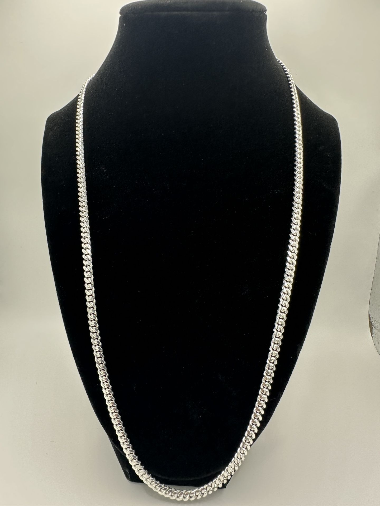 24” Miami Cuban Chain – 4mm Solid 925 w/ Box Lock