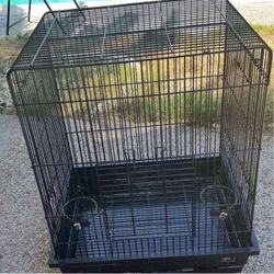 Large Black Square Metal Bird Cage Parakeet Lovebird Conure 23x20x29