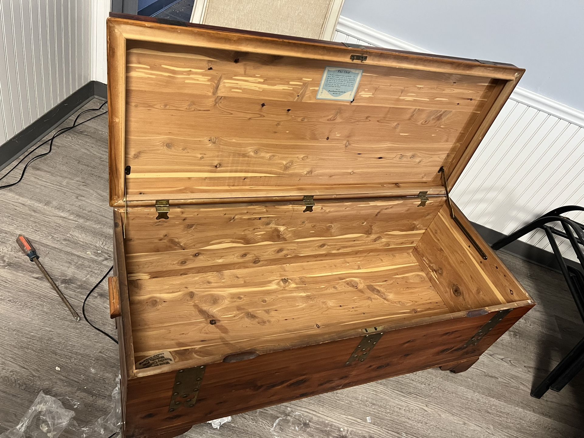 Antique cedar chest West branch novelty company