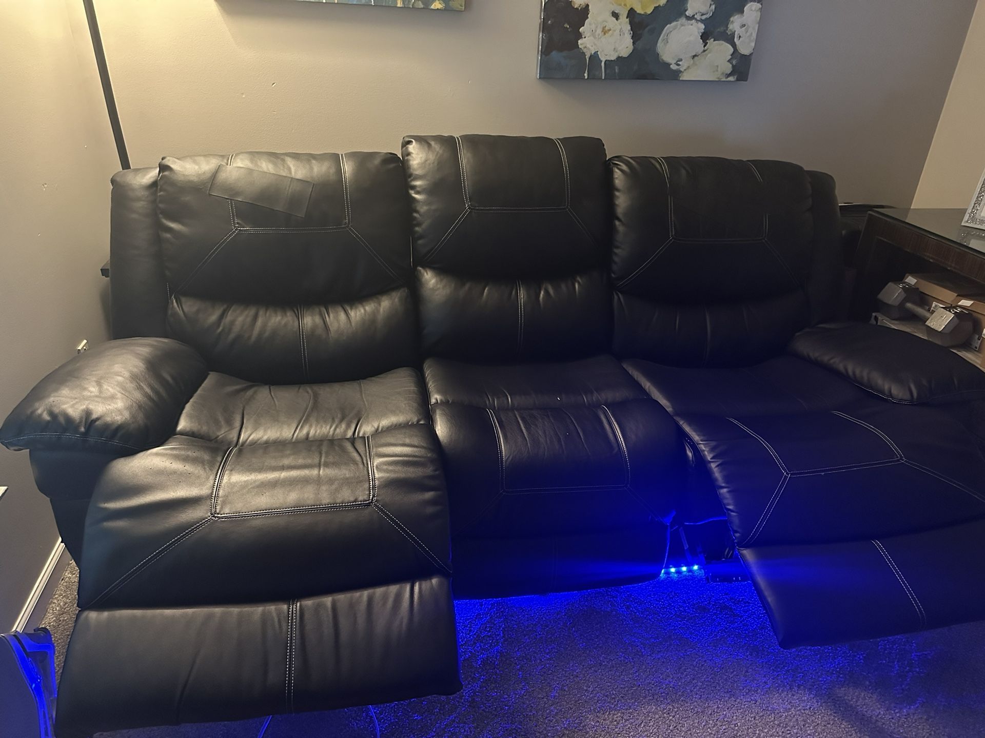 Recliner with LED Lights Minor Repaired Tears