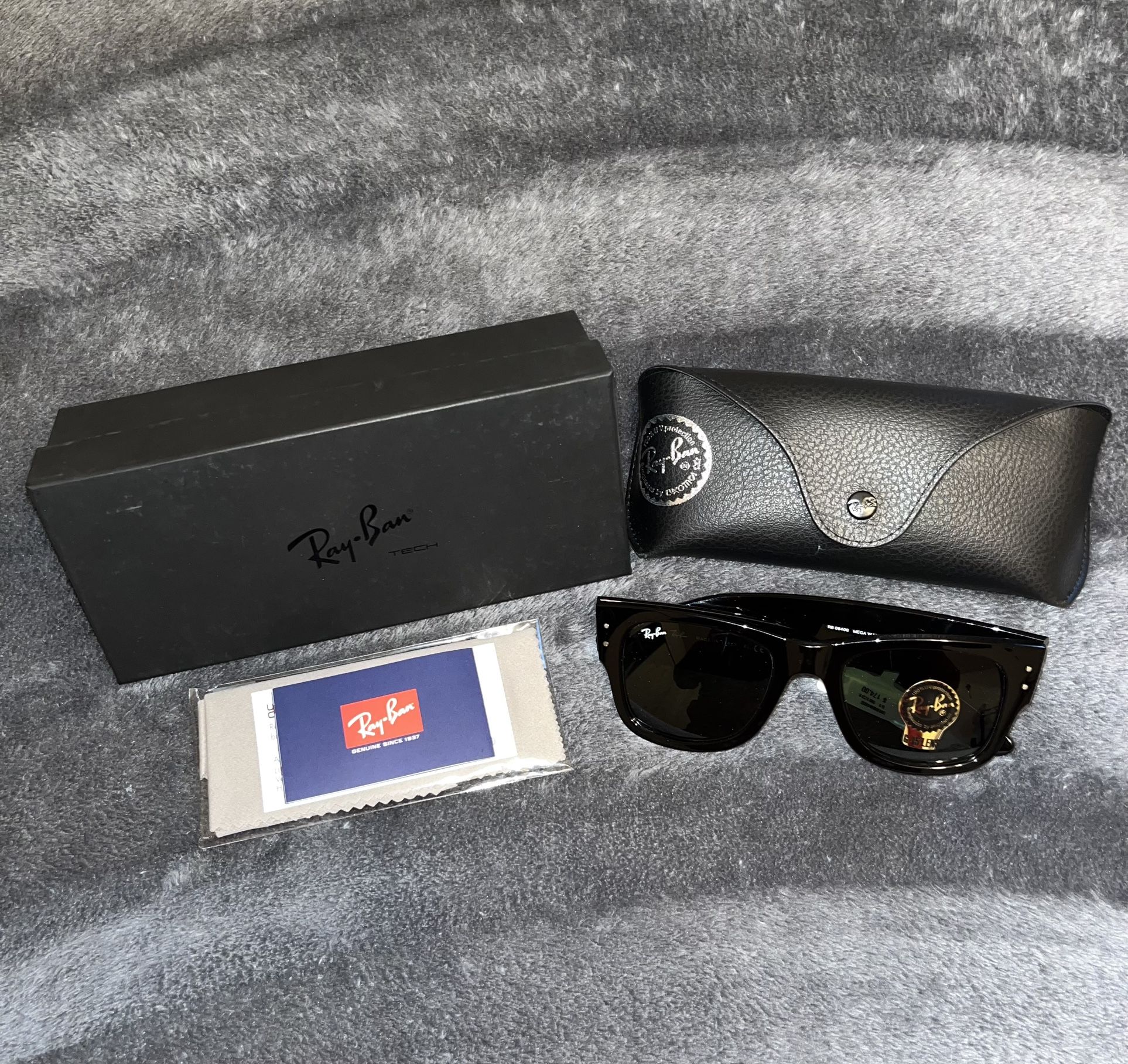 Men's Ray-Ban ORB0840S 51mm Mega Wayfarer Square Gradient Sunglasses Color Black