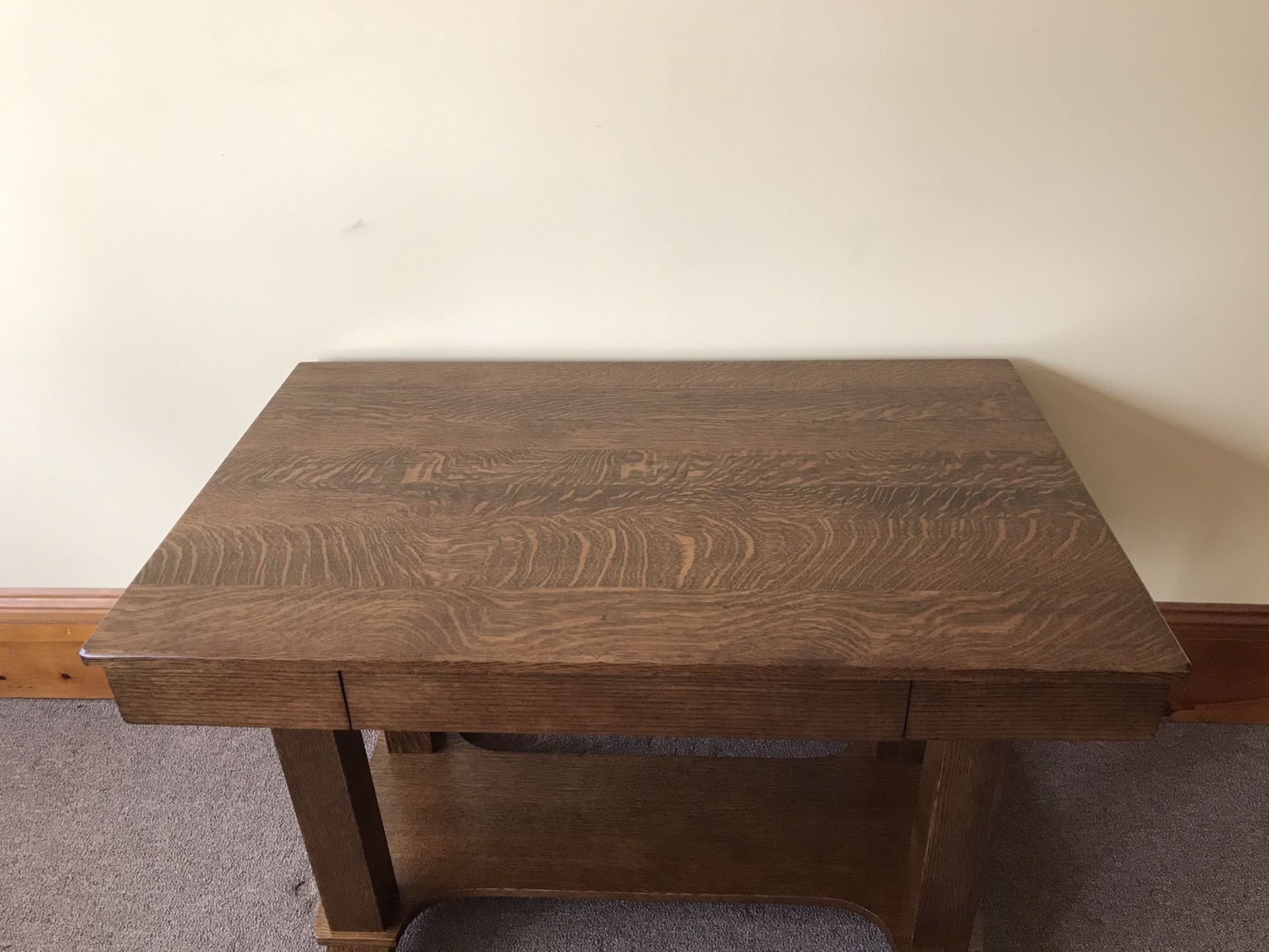 Antique oak Mission/Empire style library table desk