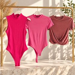 Women's Bodysuit and Top Set – 3 Pieces