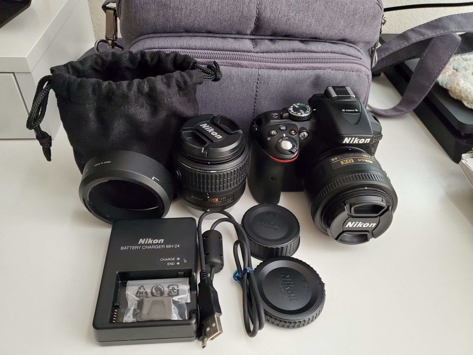 Nikon D5300 with 2 lens 18-55mm & 35mm