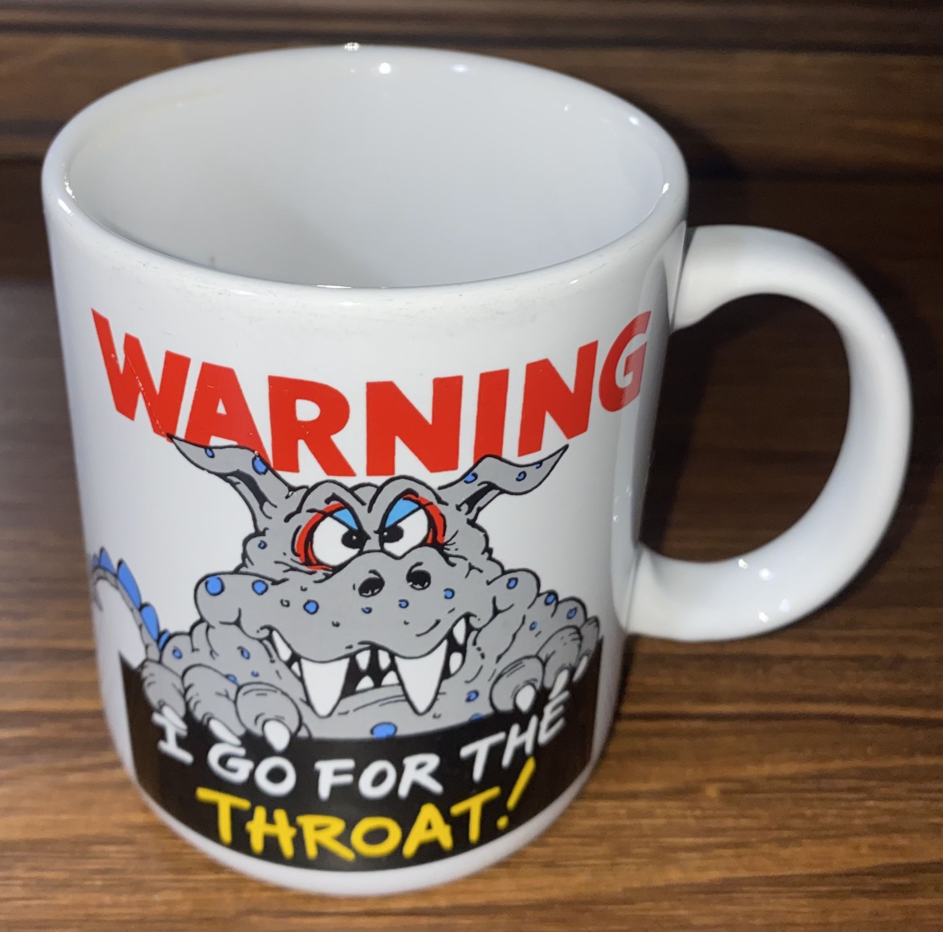 🔥 1986 Hallmark Shoebox Mug – Go For The Throat – Vintage Humor