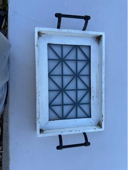 Tray white wood 16” x 12