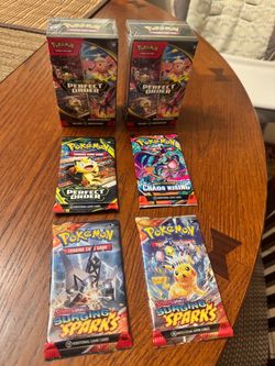 2 Perfect Order Booster Bundles & 2 Surging Sparks, 1 Perfect Order, and 1 Chaos Rising Booster Packs
