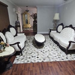 2 Pcs Living Room Set With 3 Tables-2 sides /1 center