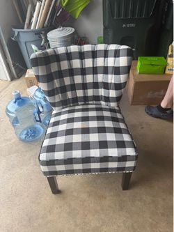 Checkered Black and White Chair